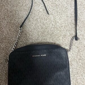 Michael Kors Black Logo Crossbody  Bag with Chain Strap